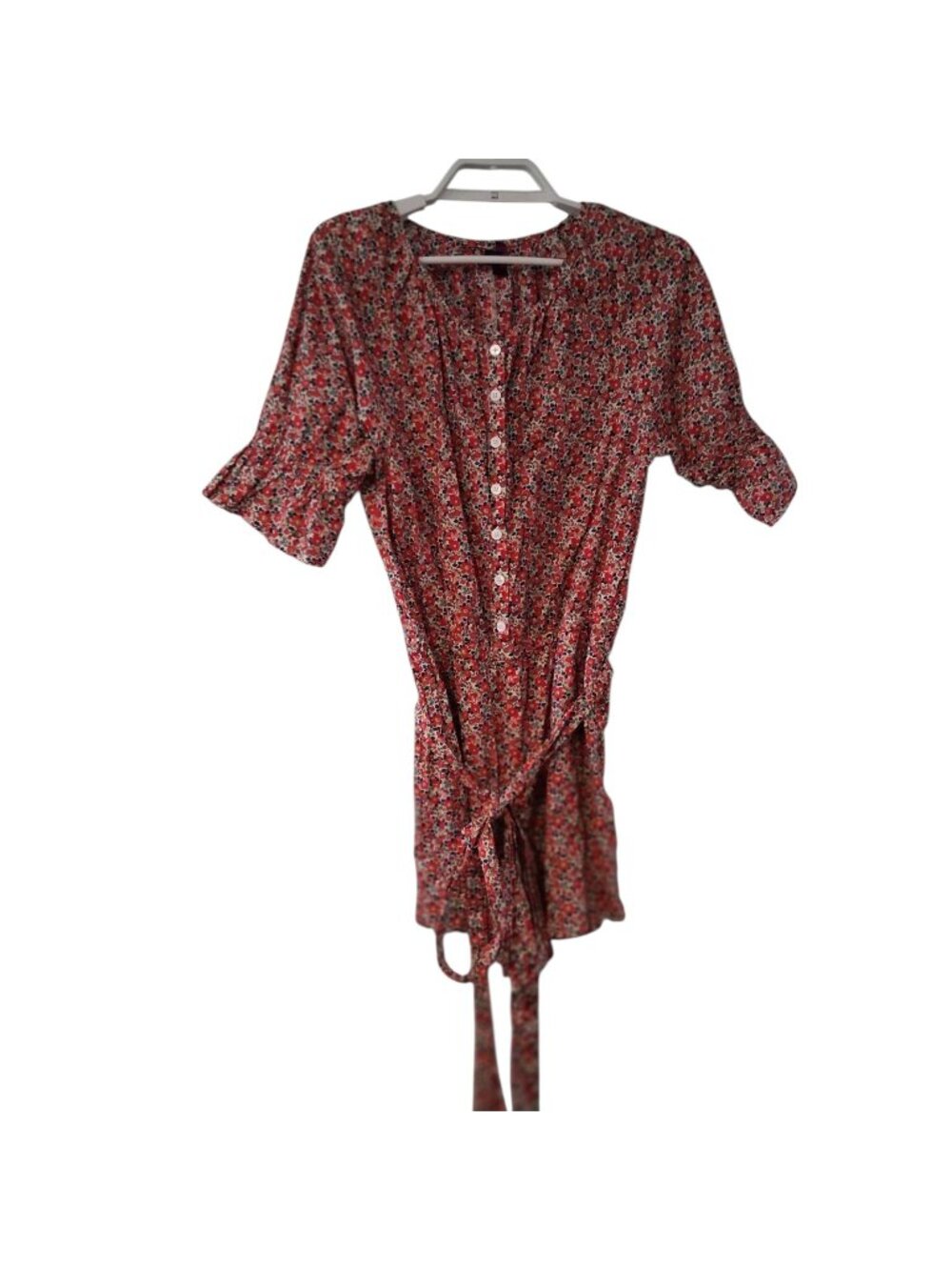 J Crew Liberty of London belted romper womens XS Betsy Ann floral cotton